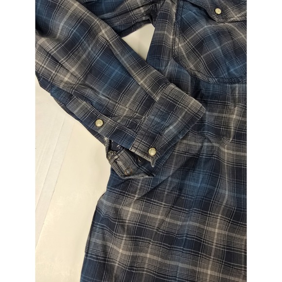 Carhartt Shirt Mens Small Pearl Snap Plaid Relaxed Fit Workwear 103319412 Work - Picture 5 of 12